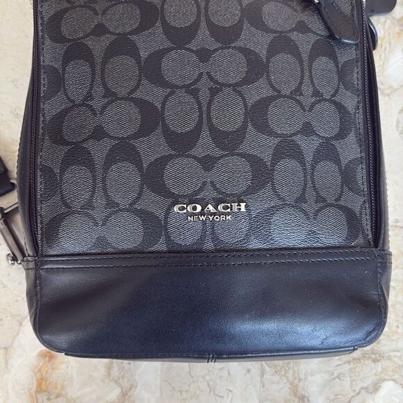 Coach West Pack In Signature Canvas Unisex Backpack Leather Monogram - Picture 6 of 15